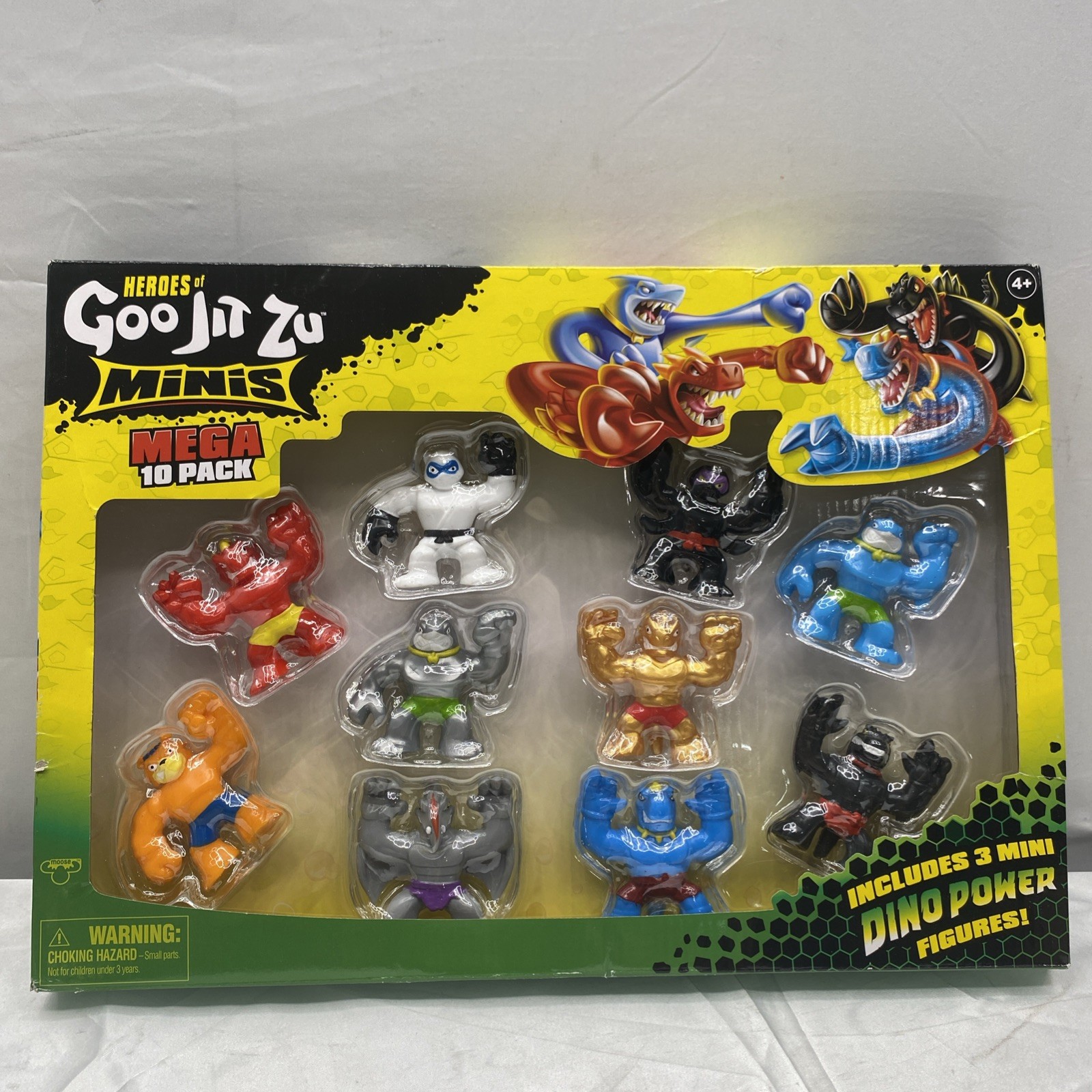 New Heroes Of Goo Jit Zu Minis Mega 10 Pack Includes 3 Mini Dino Power Figures