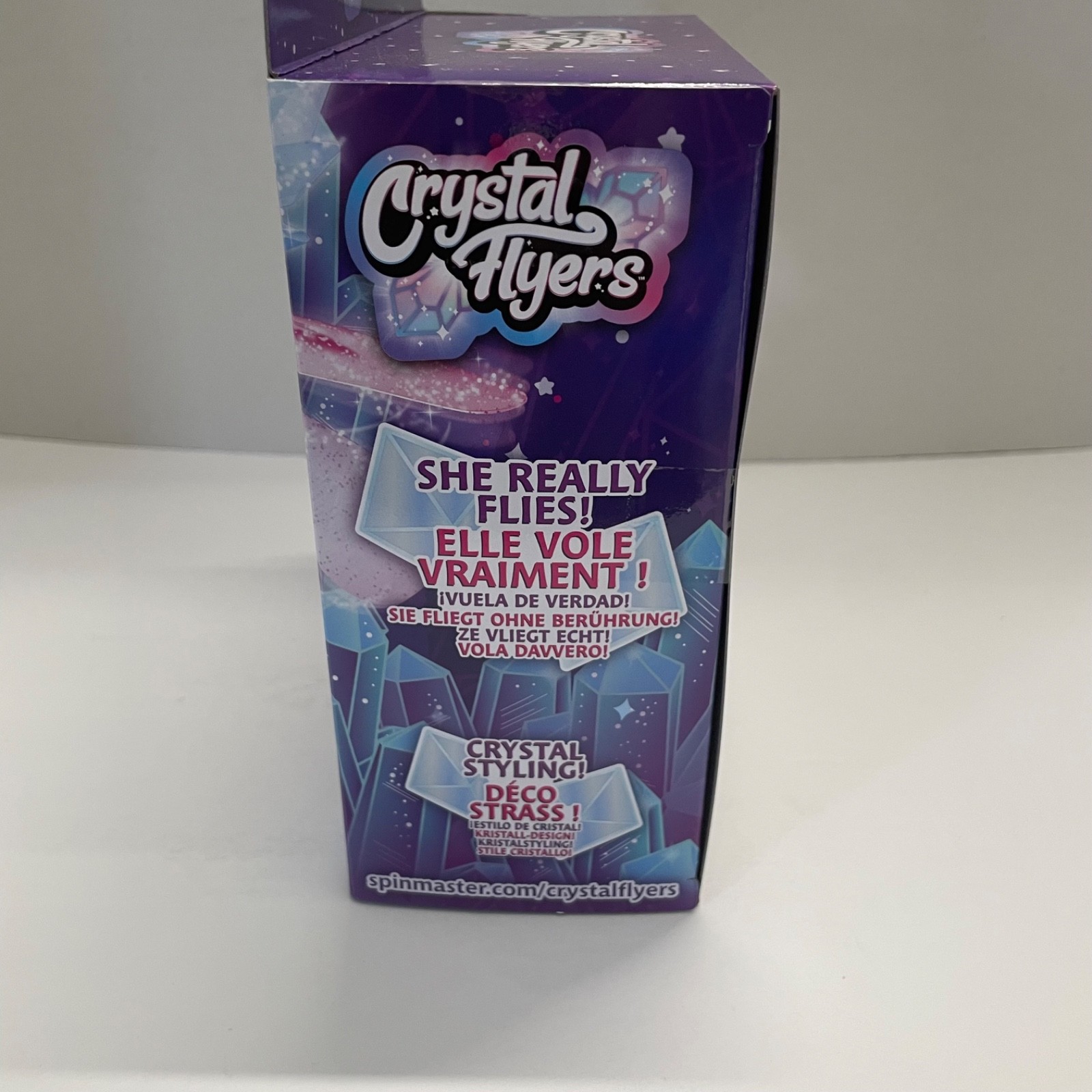 Crystal Flyers Interactive Flying Doll Magic Touch Figure Pink & Purple Sealed