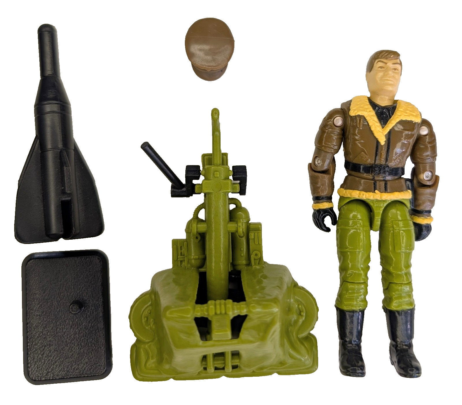 1992 GI Joe General Flagg v2 Complete w Cannon Missile Hat Stand Vintage Hasbro