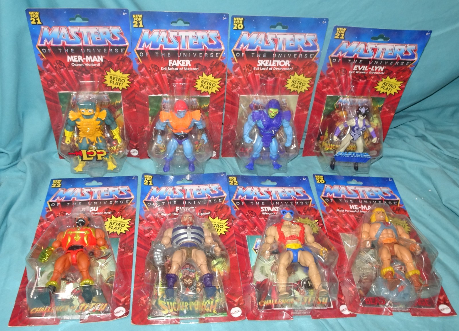 8 Masters Of The Universe 20 21 22 Play HE MER MAN FAKER FISTO STRATOS SKELETOR