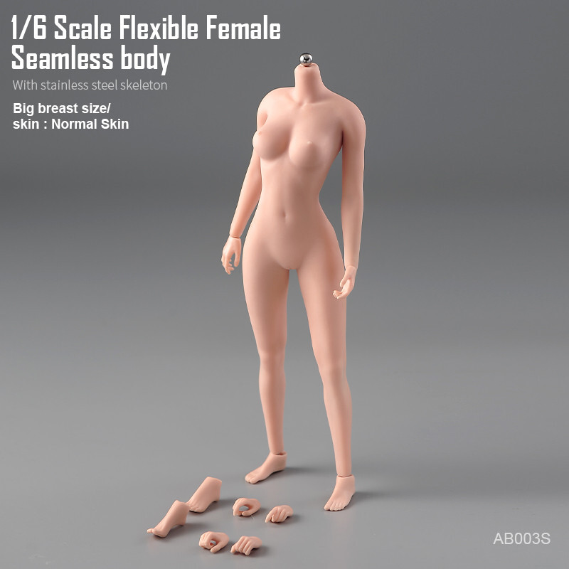 1/6 Flexible Seamless Female Body Normal Skin Girl Mid Bust 12&Prime; Action Figure
