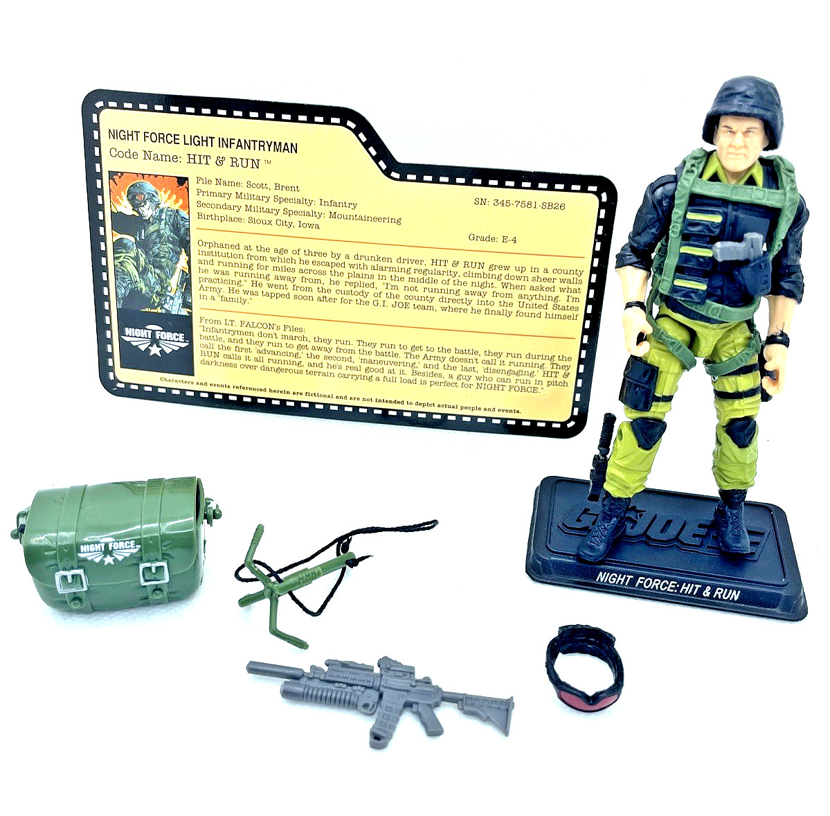 GI Joe Hit & Run v3 2013 JoeCon Nocturnal Fire 25th Night Force COMPLETE w/FC 4&Prime;