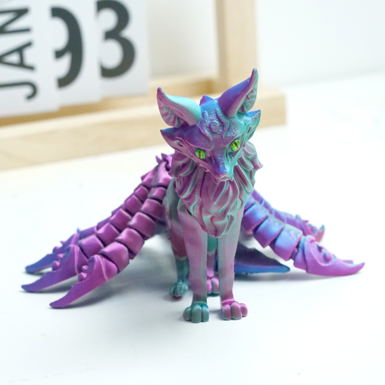 8inch 3D Printed Fox Model,Articulated Animals figure,Fidget Toys Home Decor