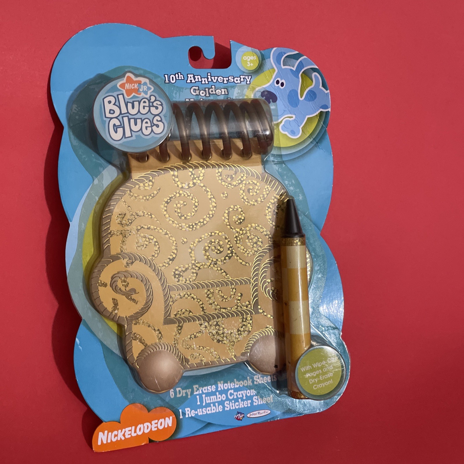 2006 Blues Clues Handy Dandy 10th Anniversary Golden Notebook Crayon Reusable