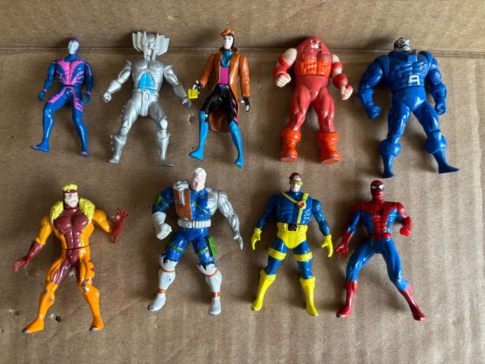 X-Men & Marvel Superheroes Diecast Figures By Toybiz 1994 Lot Of 9