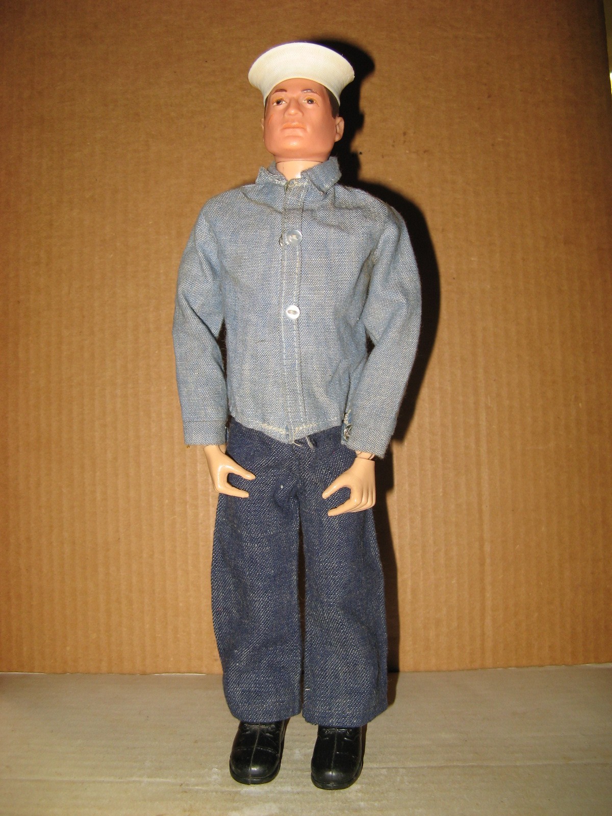 1964 GI Joe Vintage Hasbro 12” Brown Painted Hard Head Sailor