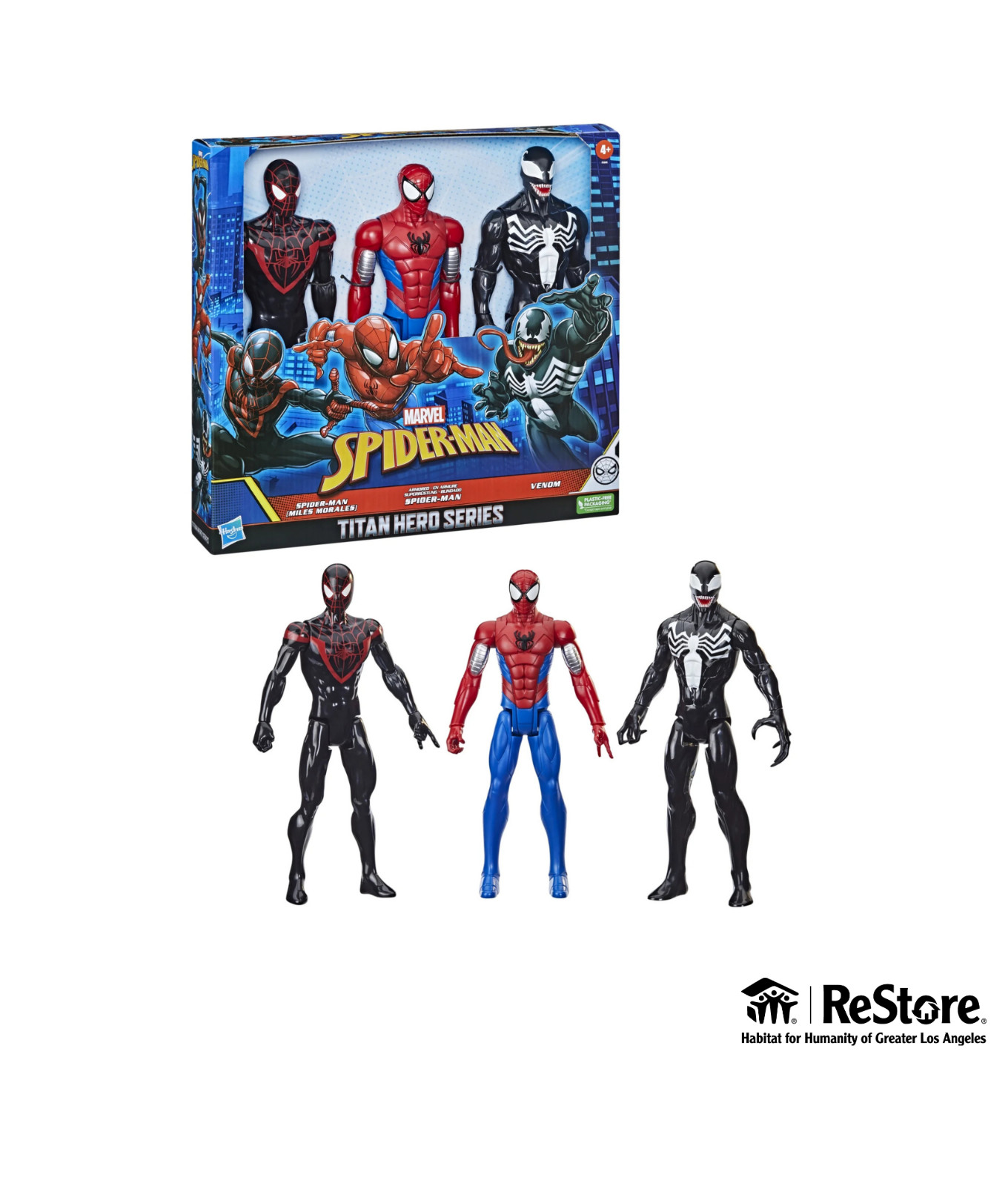 Marvel Spider-Man Titan Hero Series Spider-Man (Miles Morales) Armored Venom 3-P
