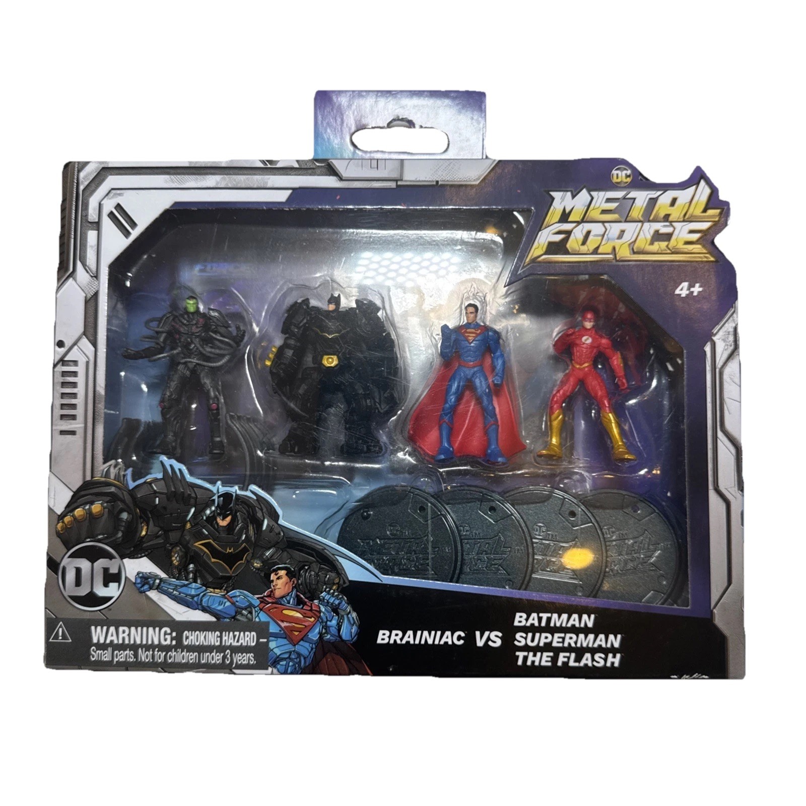 DC Comics Metal Force Team up Brainiac Vs Batman Superman The Flash Set 4
