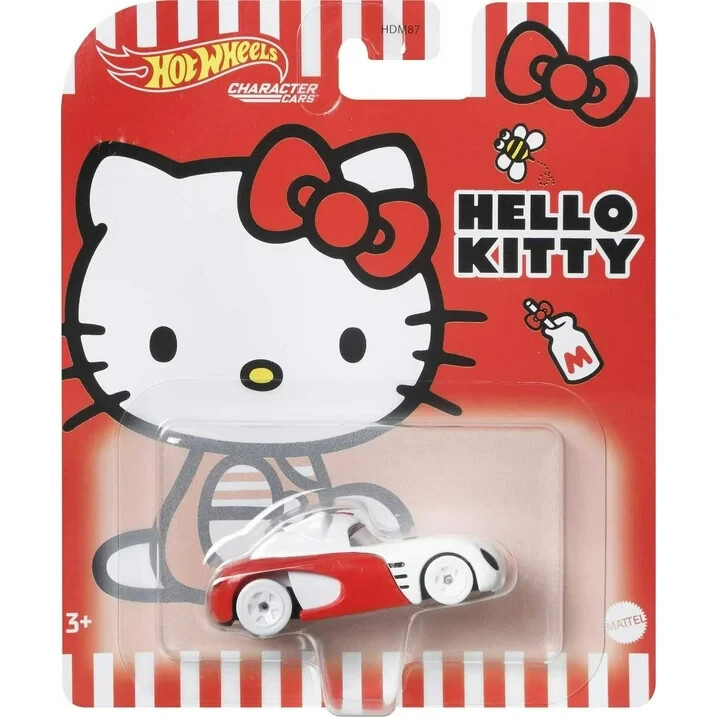 Hot Wheels Hello Kitty Character Car, 1:64 Scale Toy Collectible