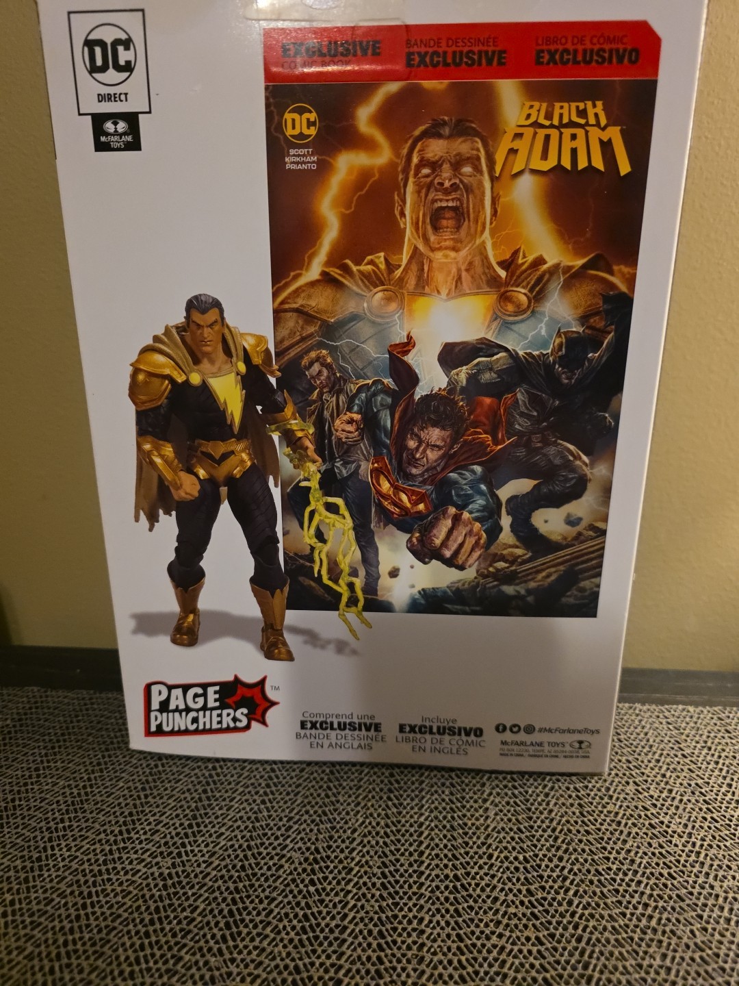 DC Black Adam Action Figure With Comic Book