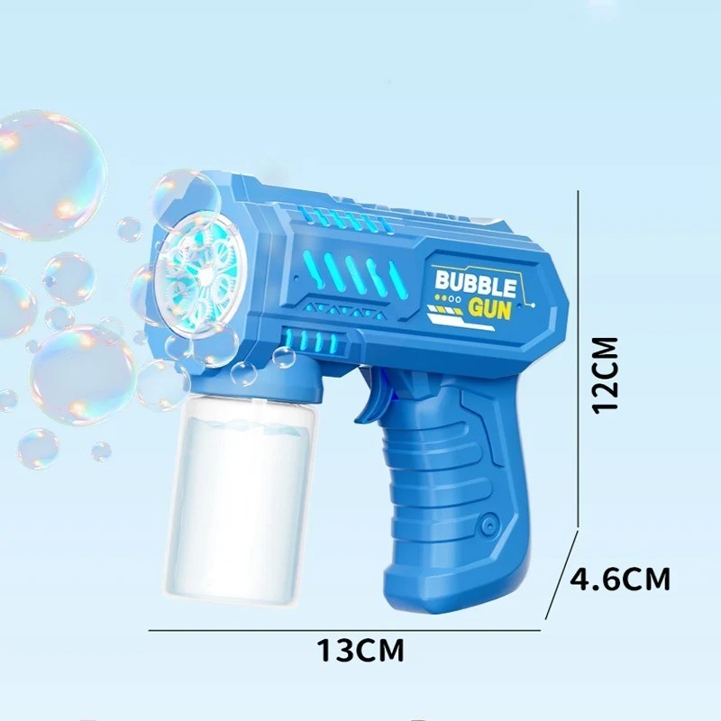 6 Hole Electric Bubble Gun Automatic Bubble Blower with LED Light