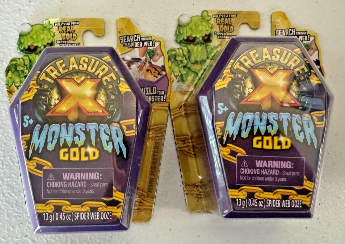 Treasure X S7 Monster Gold Mini Monsters w/ Spider Web Ooze Bundle of 2