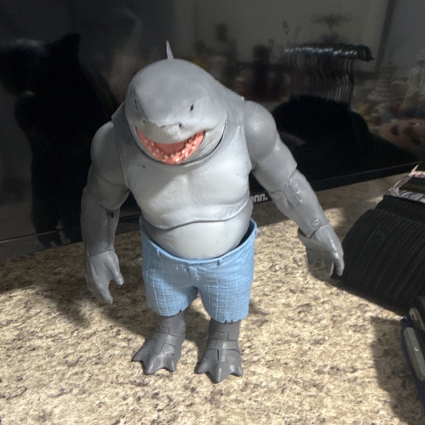 King Shark Shark Humanoid Action Figure Gray Blue Plastic with Blue Shorts