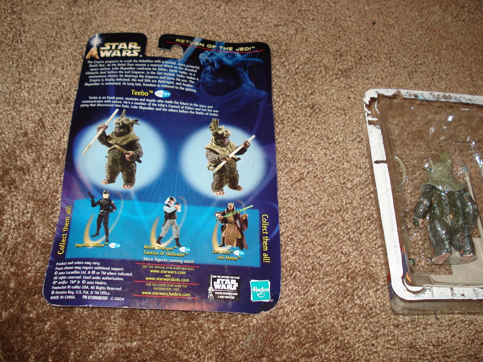 Star Wars COLLECTABLE « TEEBO » Return Of The Jedi 2002 DETACHED FROM CARD