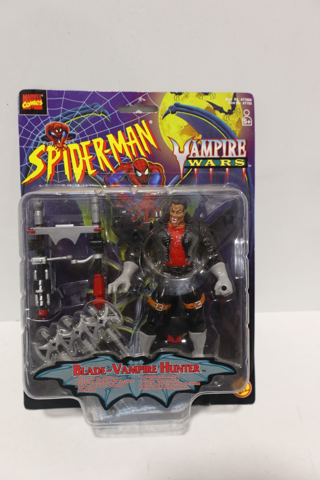 NEW! NIB Marvel Spider-Man Blade Vampire Hunter Wars Action Figure Toy Biz 1996