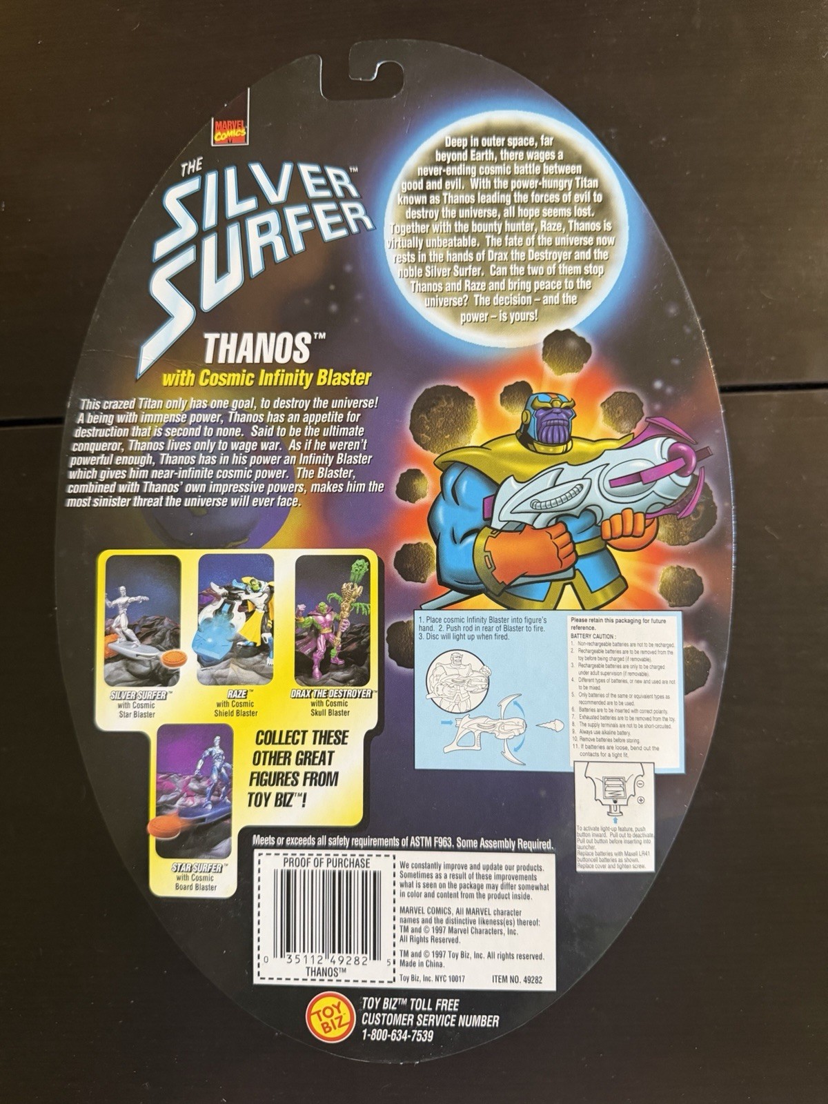 1997 ToyBiz Silver Surfer Cosmic Power Blasters Set Complete Thanos Raze Drax