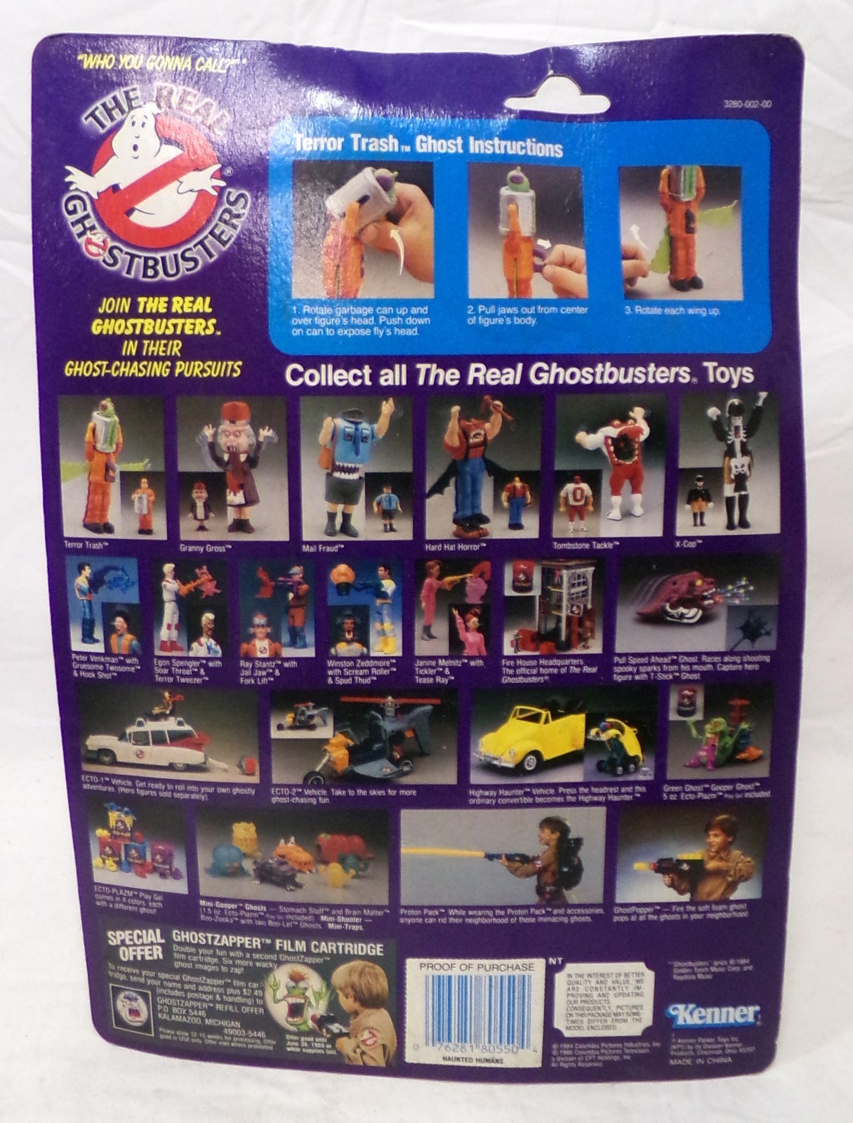 Vintage Kenner Real Ghostbusters Haunted Humans Terror Trash Ghost Damaged Card
