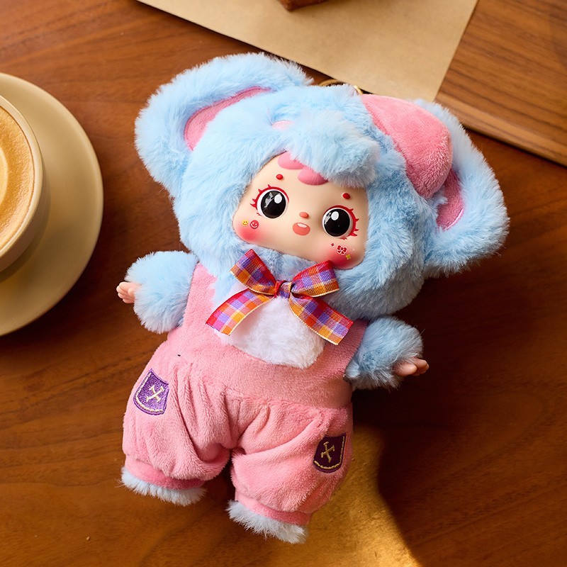 9&Prime; Large Blind Box Plush Doll Keychain US STOCK Animal Figure Overalls Toy Gift