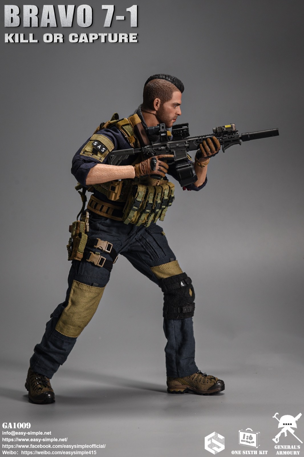 Easy&Simple 1/6 GA1009 BRAVO7 SAS Soap Action Figure In Stock