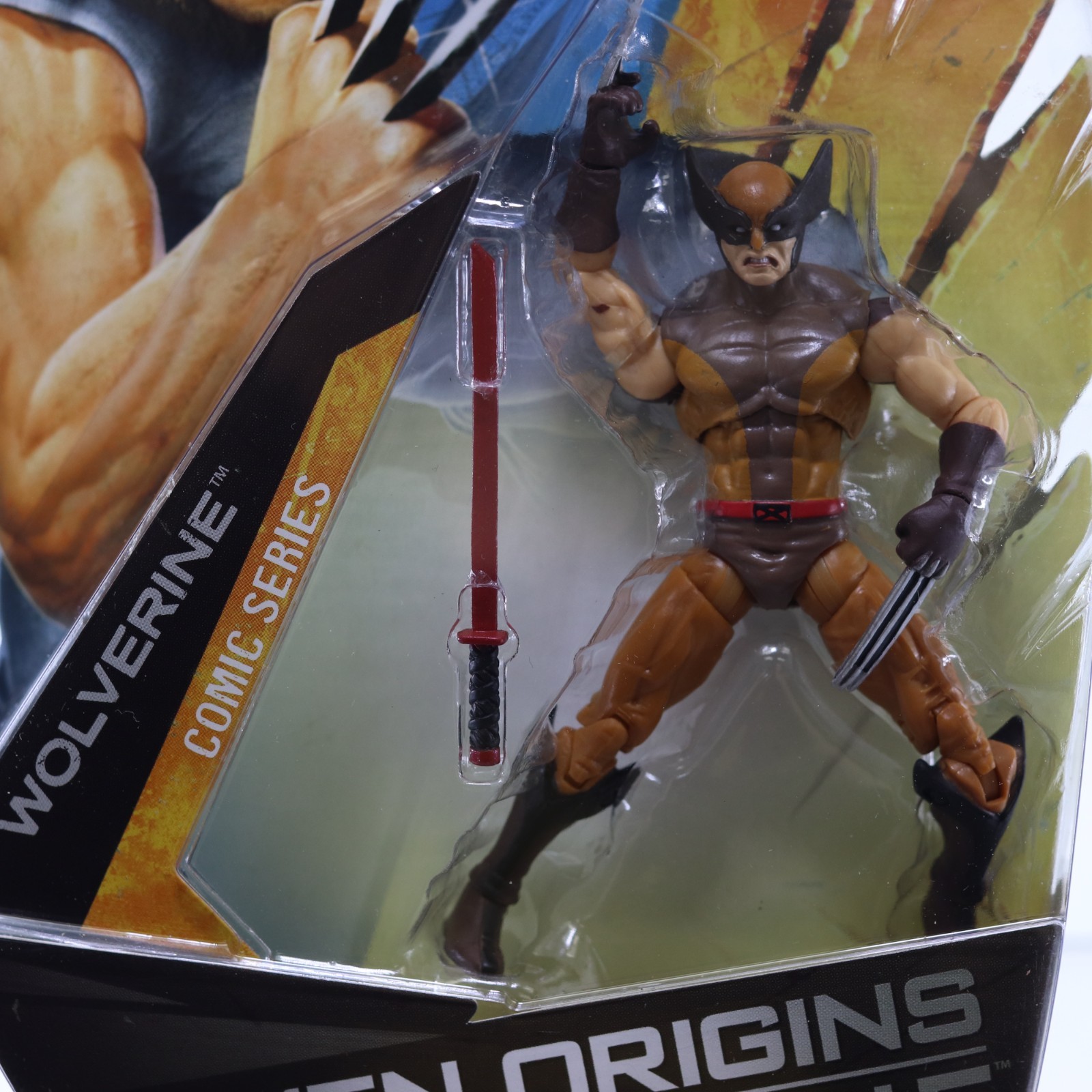 X-Men Origins Wolverine Comic Book Series Wolverine Action Figure Brown Suit NIP