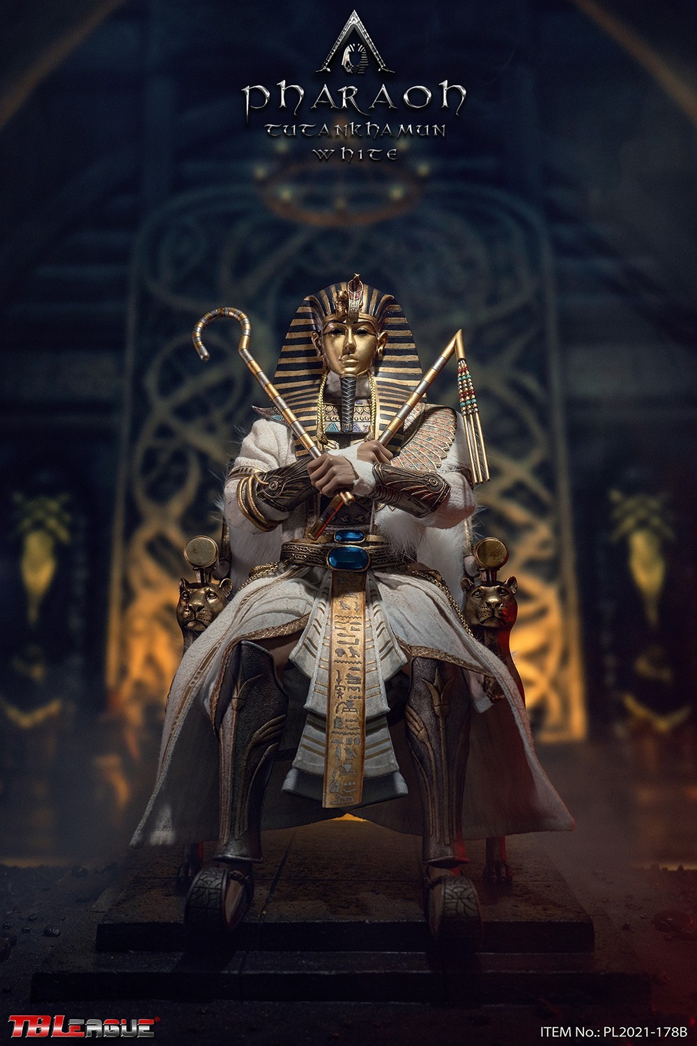 TBLeague PL2021-178B Pharaoh Tutankhamun 1/6 Figure White Version – US Seller