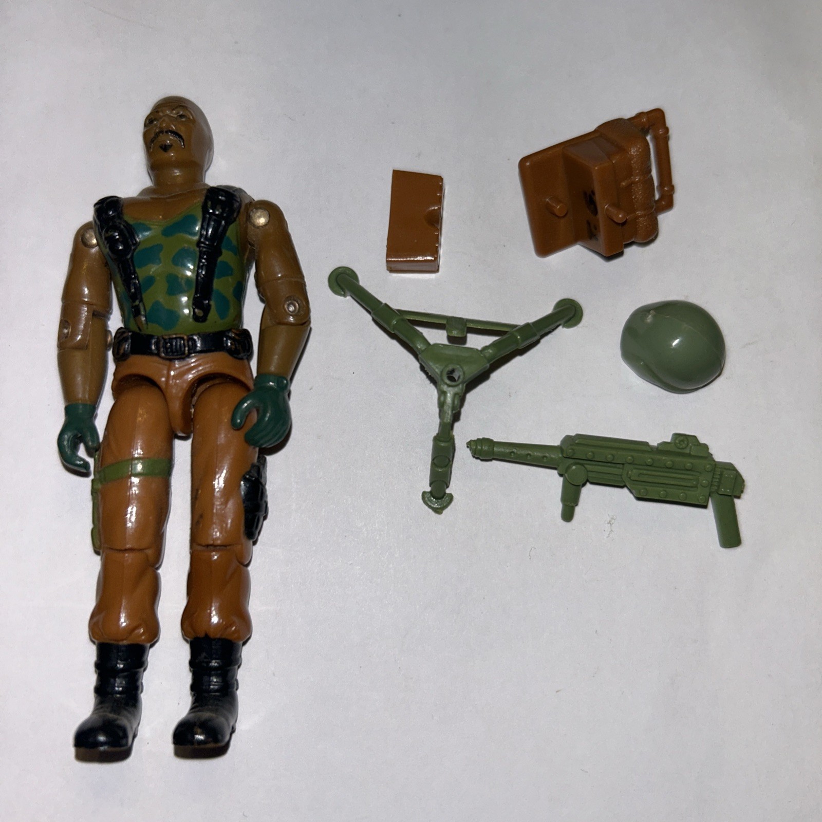 Vtg 1984 GI Joe ARAH Roadblock v1 Complete Machine Gunner Action Figure 80s AW