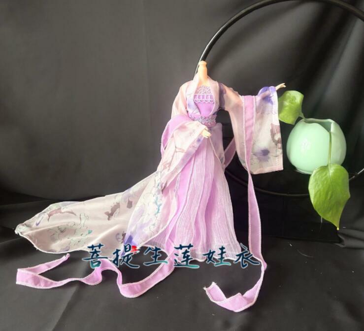 30 Cm Doll Dress 12 Joint Custom Size Ancient Hanfu Dress 1/6 Action Figure Gown