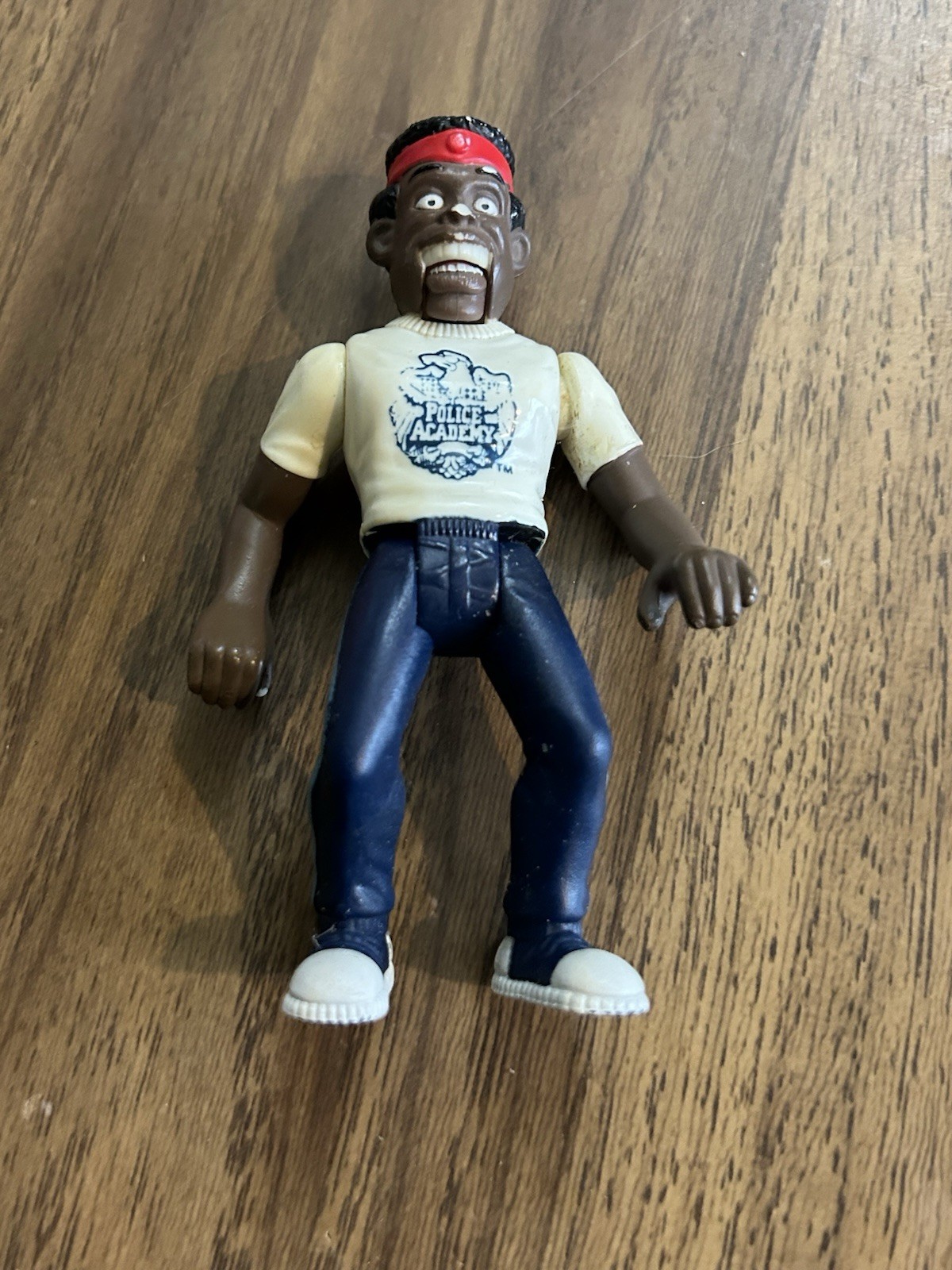 Vintage 1989 POLICE ACADEMY LARVELL JONES 5” Action Figure Mouth Open Feature