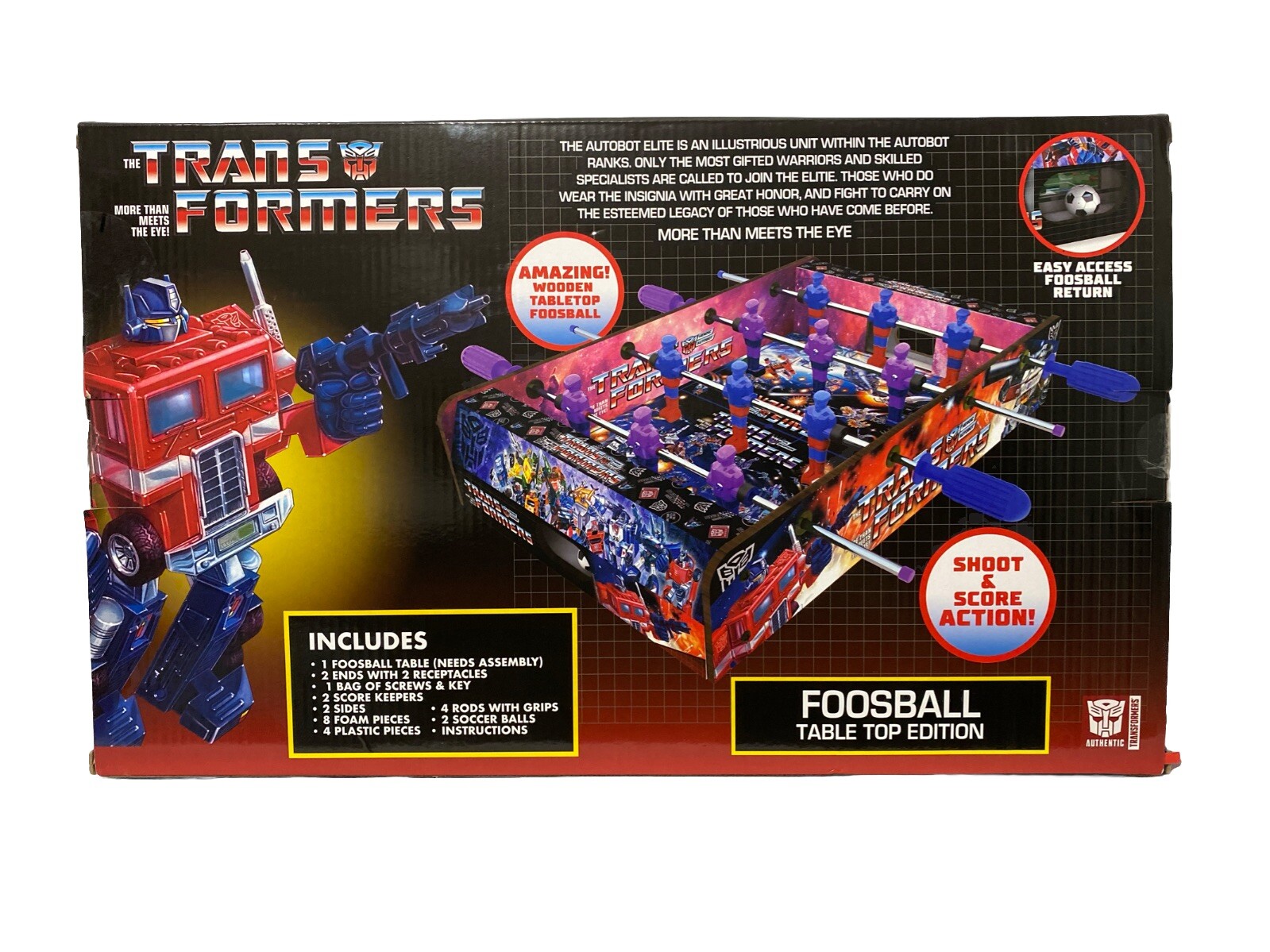 Transformers Foosball Wooden Table Top Edition Forever Clever by Hasbro NEW