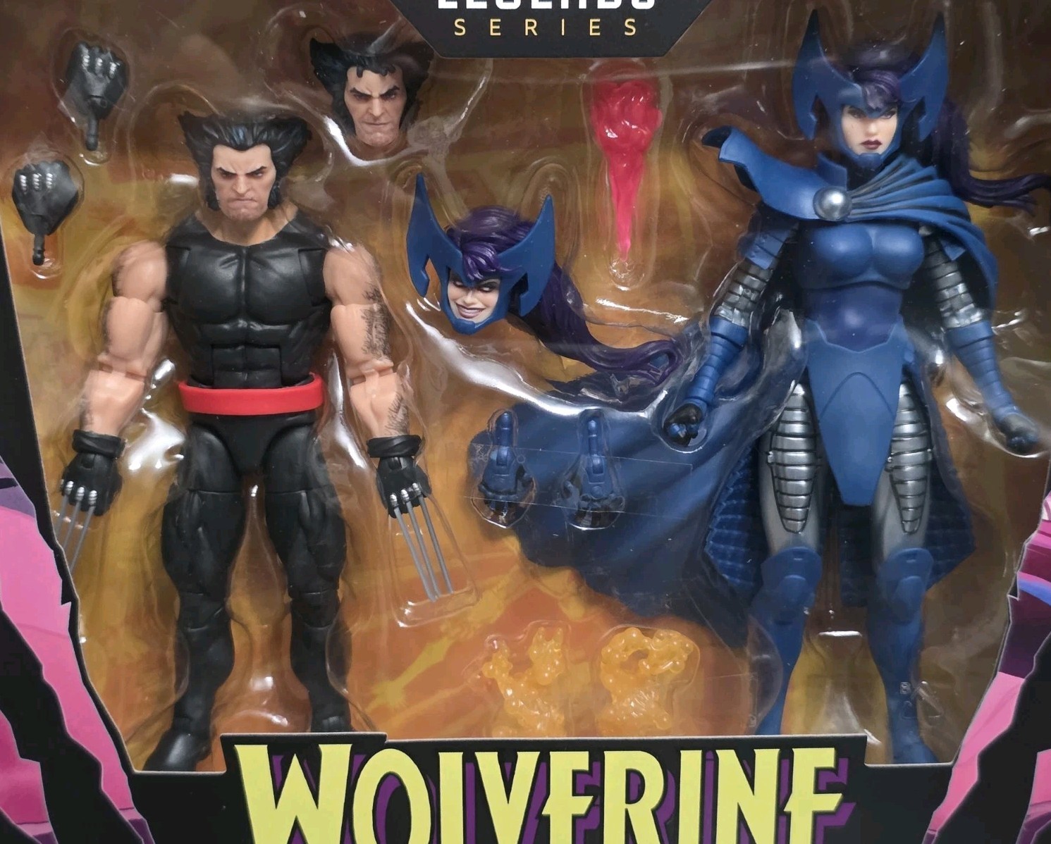 Marvel Legends Series Wolverine & Psylocke 2 Pack Figure Set 50 Year Anniversary
