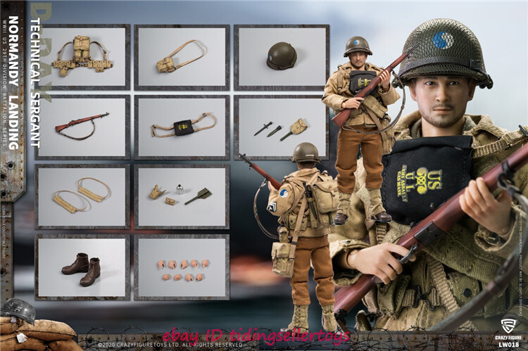 Crazy Figure WWII U.S. Rangers Technical Sergant On D-Day 1/12 Figure