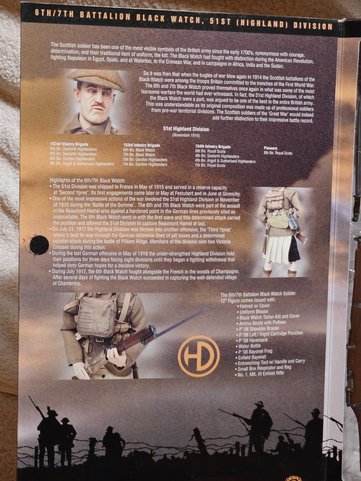 SIDESHOW &lsquo;Bayonets & Barbed Wire&rsquo; 6th/7th Battalion BLACK WATCH 12&Prime; Figure NIB!
