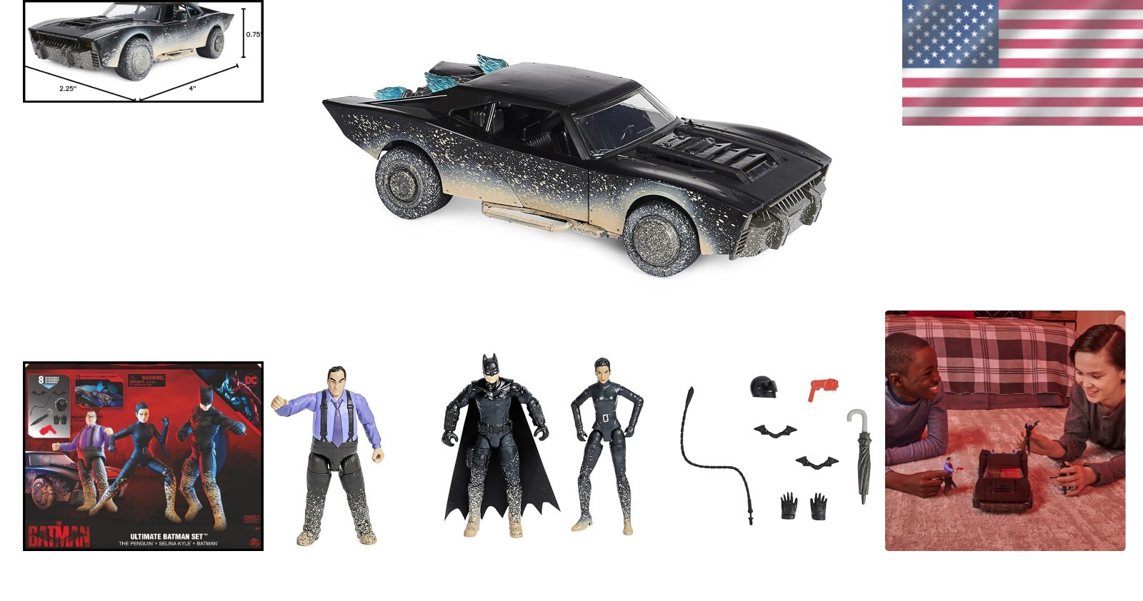 Light-Up Batmobile & 3 Action Figures – Ultimate Batman Playset for Ages 4+