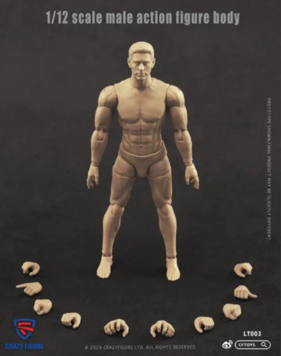 Crazy Figure 1/12 Scale Multi Joint Movable Male Body LT003 « Perfect Invincible »