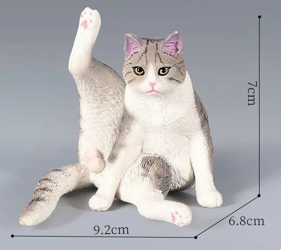 Foot Lifting Grey Cat Animal Toy PVC Action Figure Doll Kids Toys Party Gifts