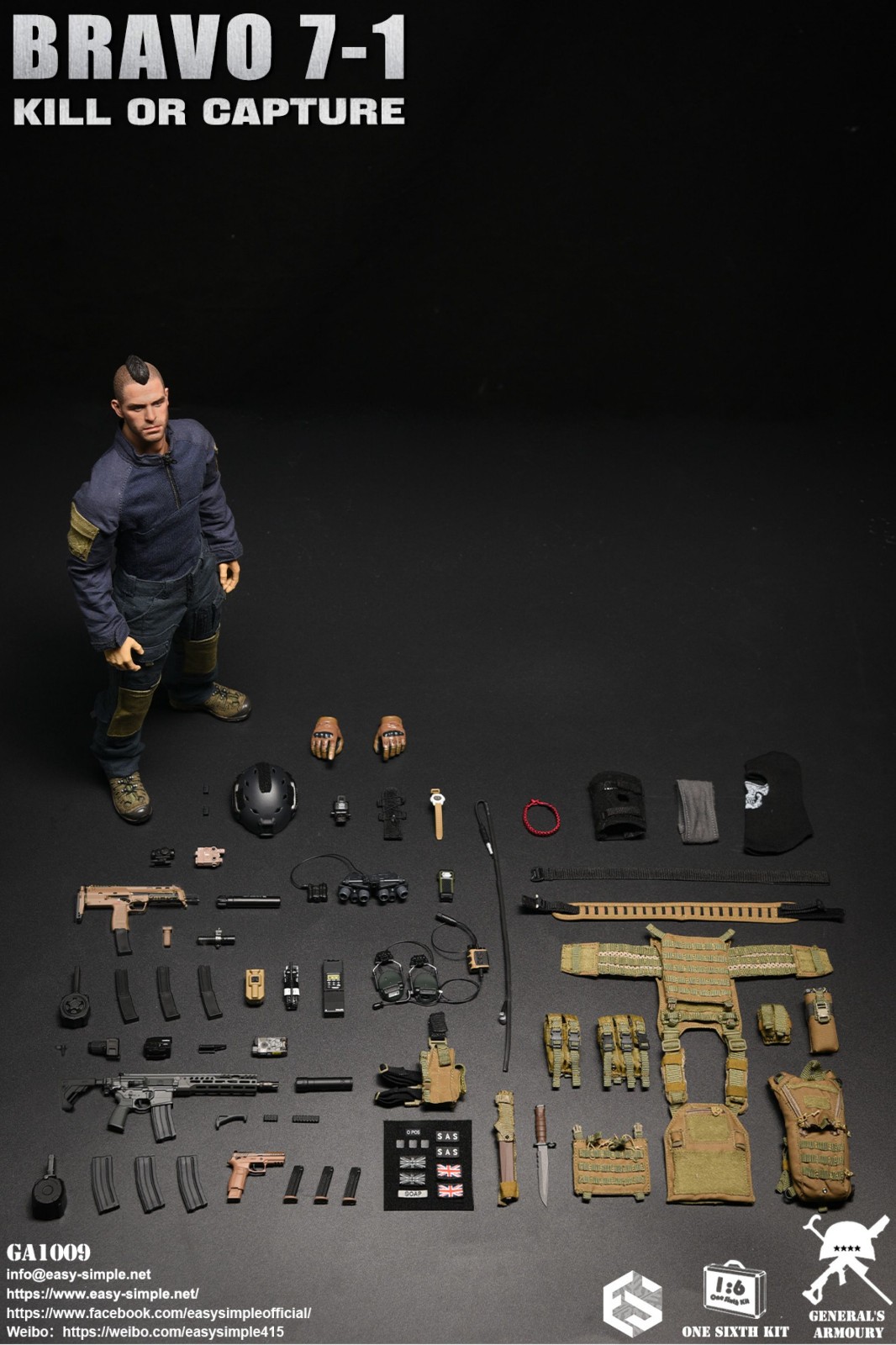 Easy&Simple COD Soldier BRAVO7-1 SAS Soap 1/6 scale Action Figure