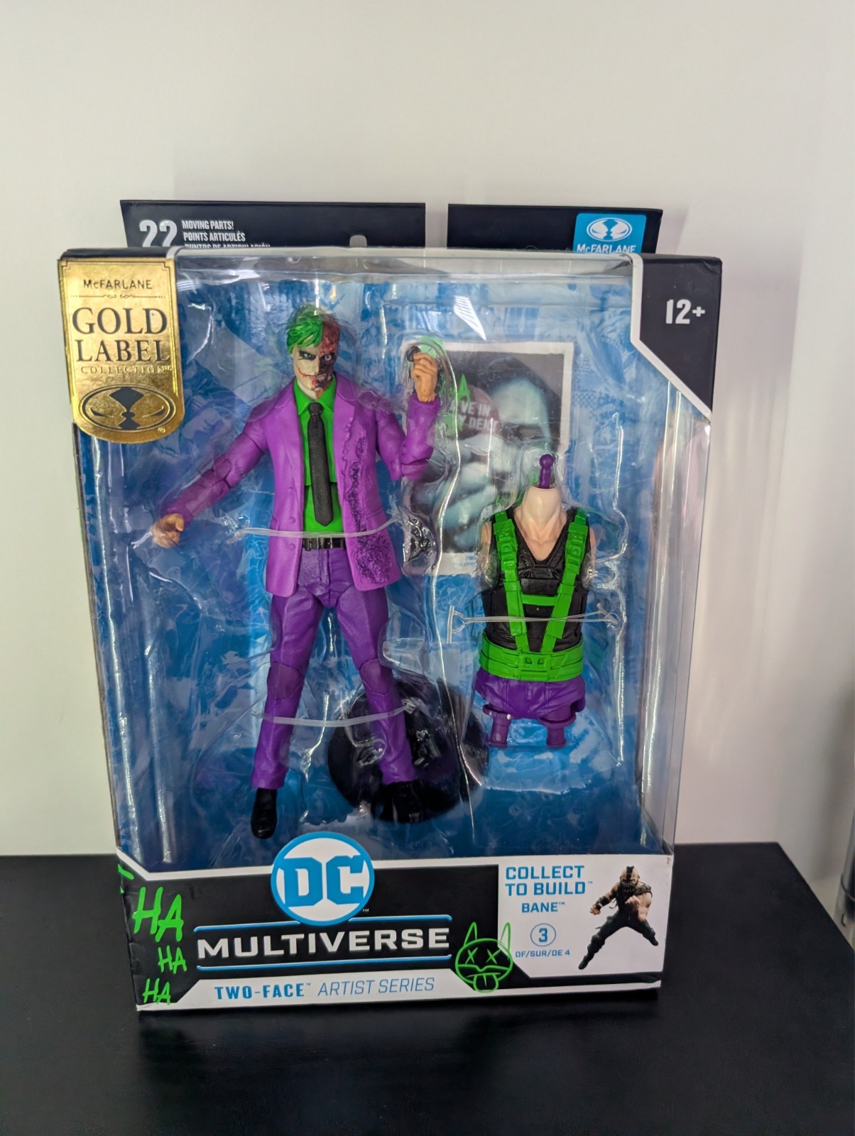 Mcfarlane DC Multiverse Jokerized Two-Face The Dark Knight Artist Series 7&Prime; Gold