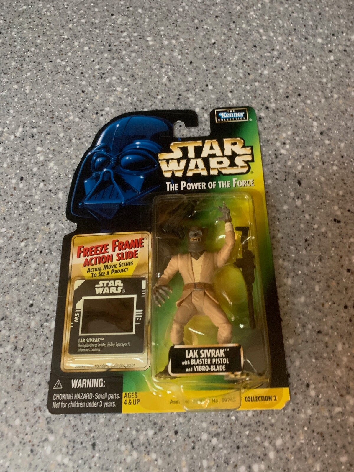 1997 Star Wars Power of the Force Lak Sivrak Blaster Pistol and Vibro-Blade )))