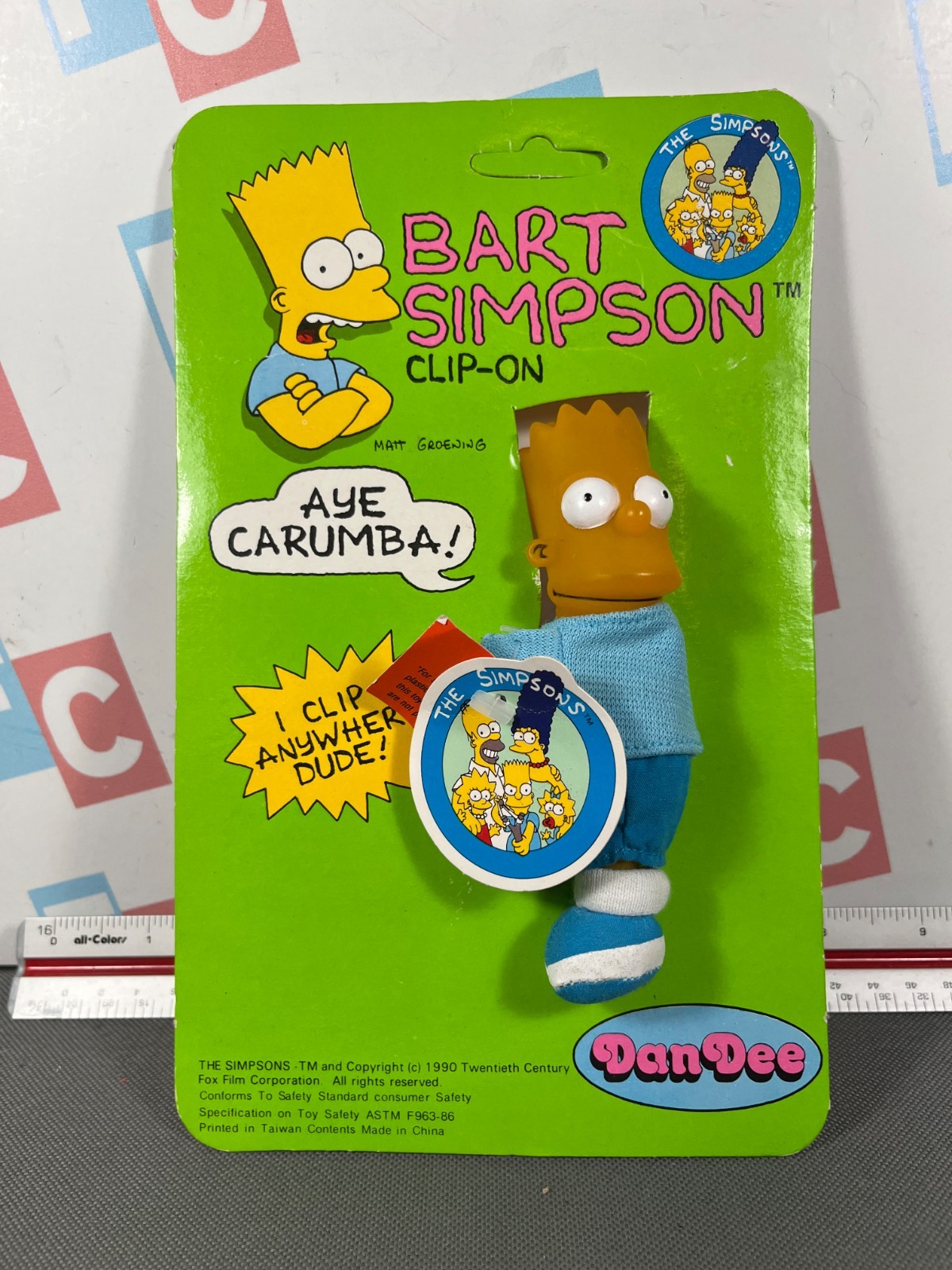 Vintage The Simpsons DanDee Bart Simpson Clip-On Toothbrush Set Stamps New Lot