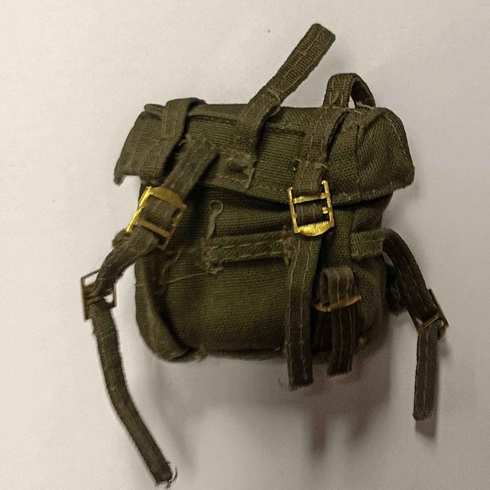 Vintage GI Joe 1964 Green Ruck Sack With Straps And Buckles One Strap Not Intact