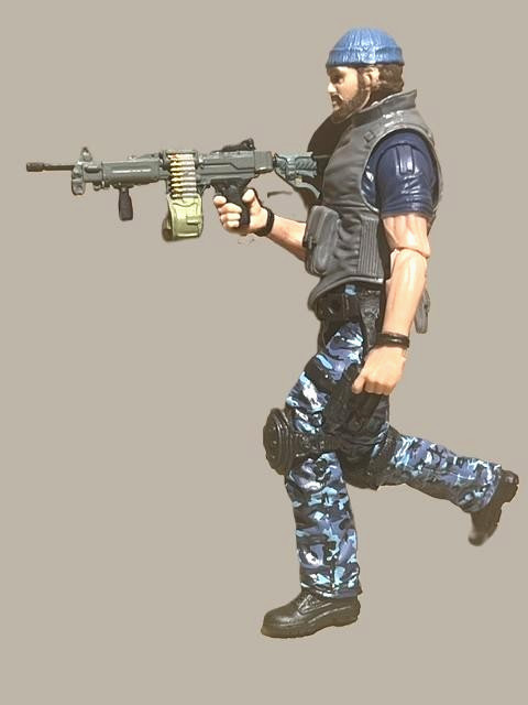 GI Joe/MTF, Custom Shipwreck, Machine Gun Assaulter-with Assorted Weapons