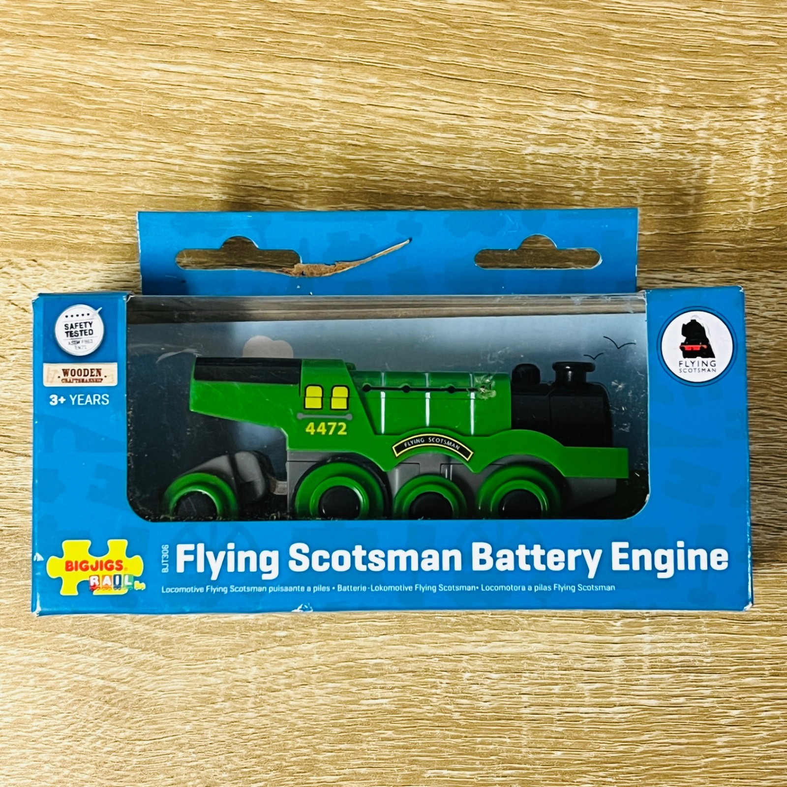 BigJigs Flying Scotsman Battery Motorised Wooden Railway Train Compatible Thomas