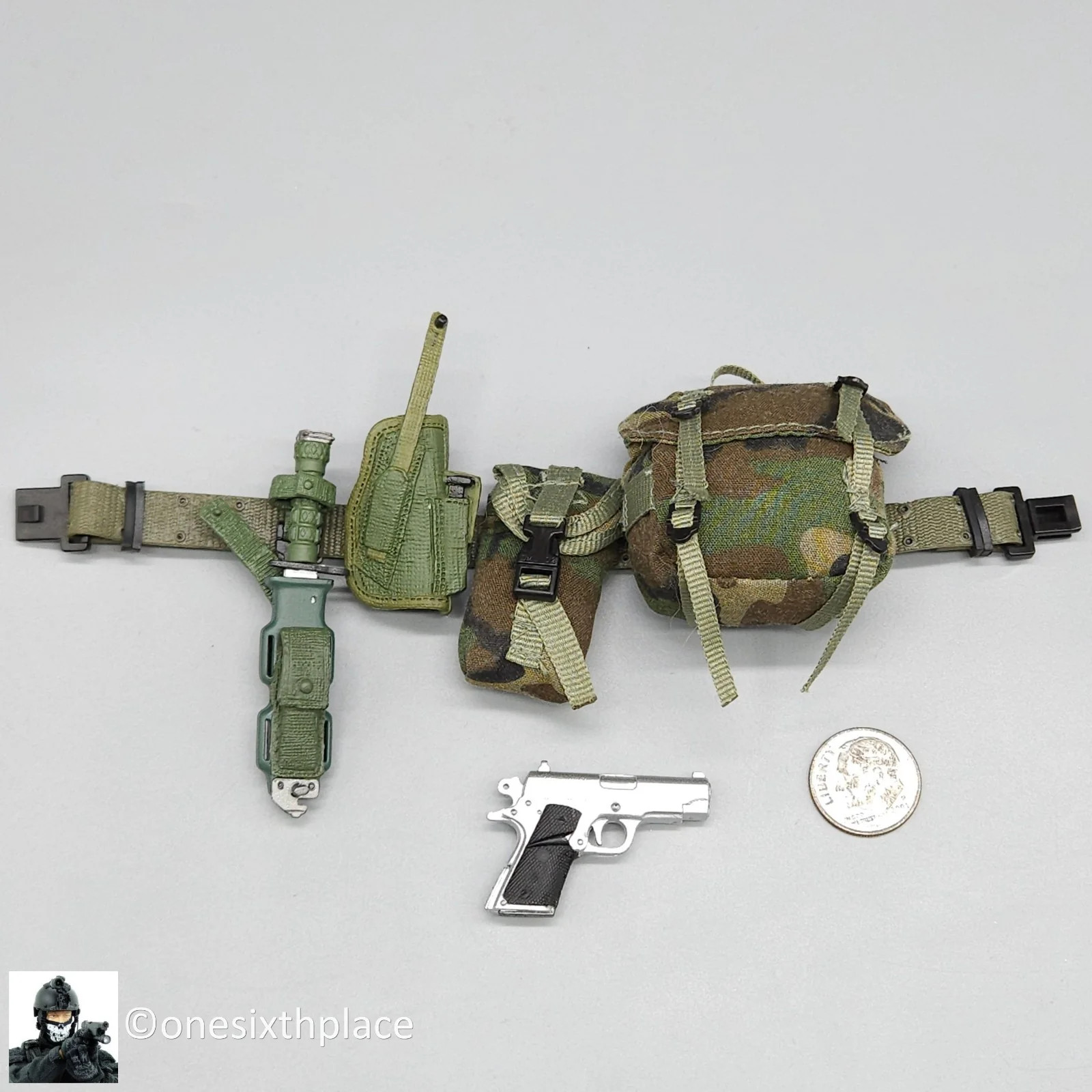 1:6 scale Dragon CIA Agent Jones Belt Pistol Knife Pouch Set for 12&Prime; Figures