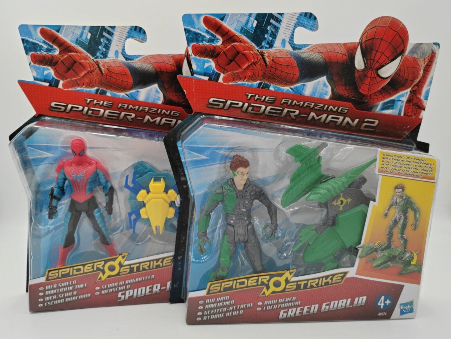 2Pcs Amazing Spider-Man 2 GREEN GOBLIN Spider Man 3.75 » Figure 2014 MOSC HASBRO