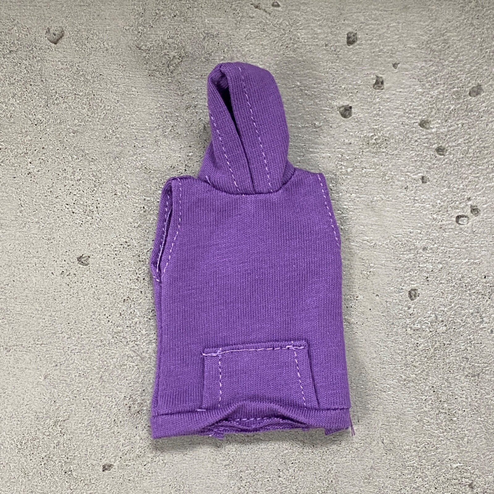 SU-SLH-PP: Purple Sleeveless Fabric Pocket Hoodie for 7&Prime; Mattel WWE Figure