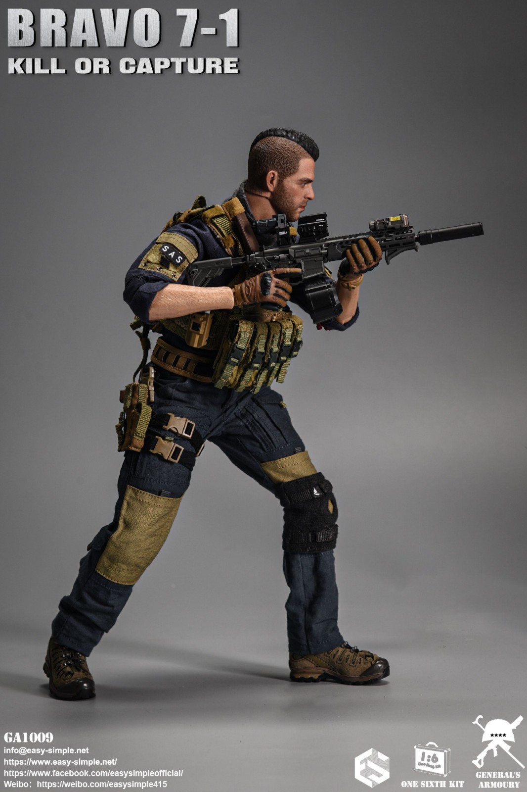 Easy&Simple COD Soldier BRAVO7-1 SAS Soap 1/6 scale Action Figure