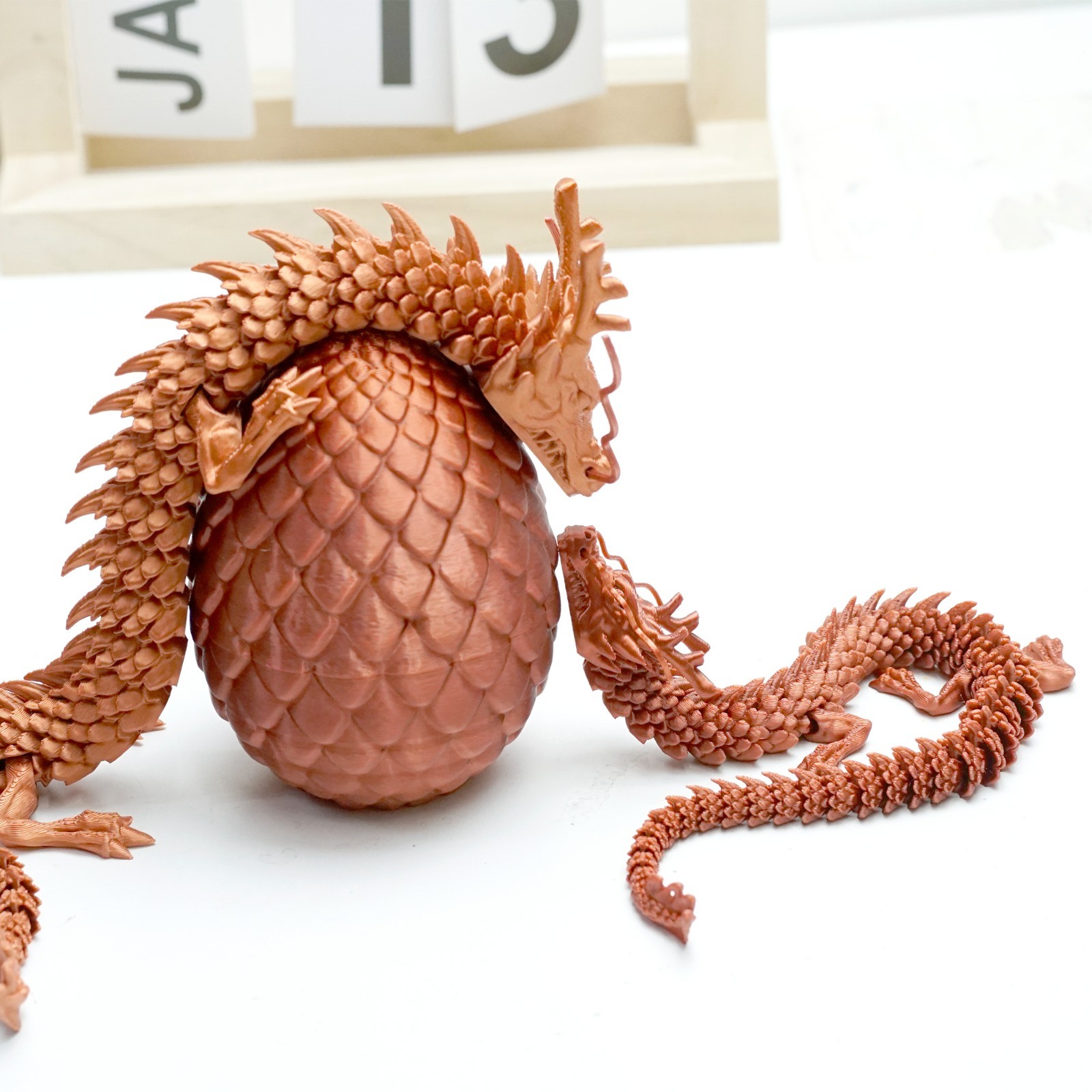 3PCS 3D Printed Dragon Egg Set Model,Articulated Animals figure,Toys Home Decor