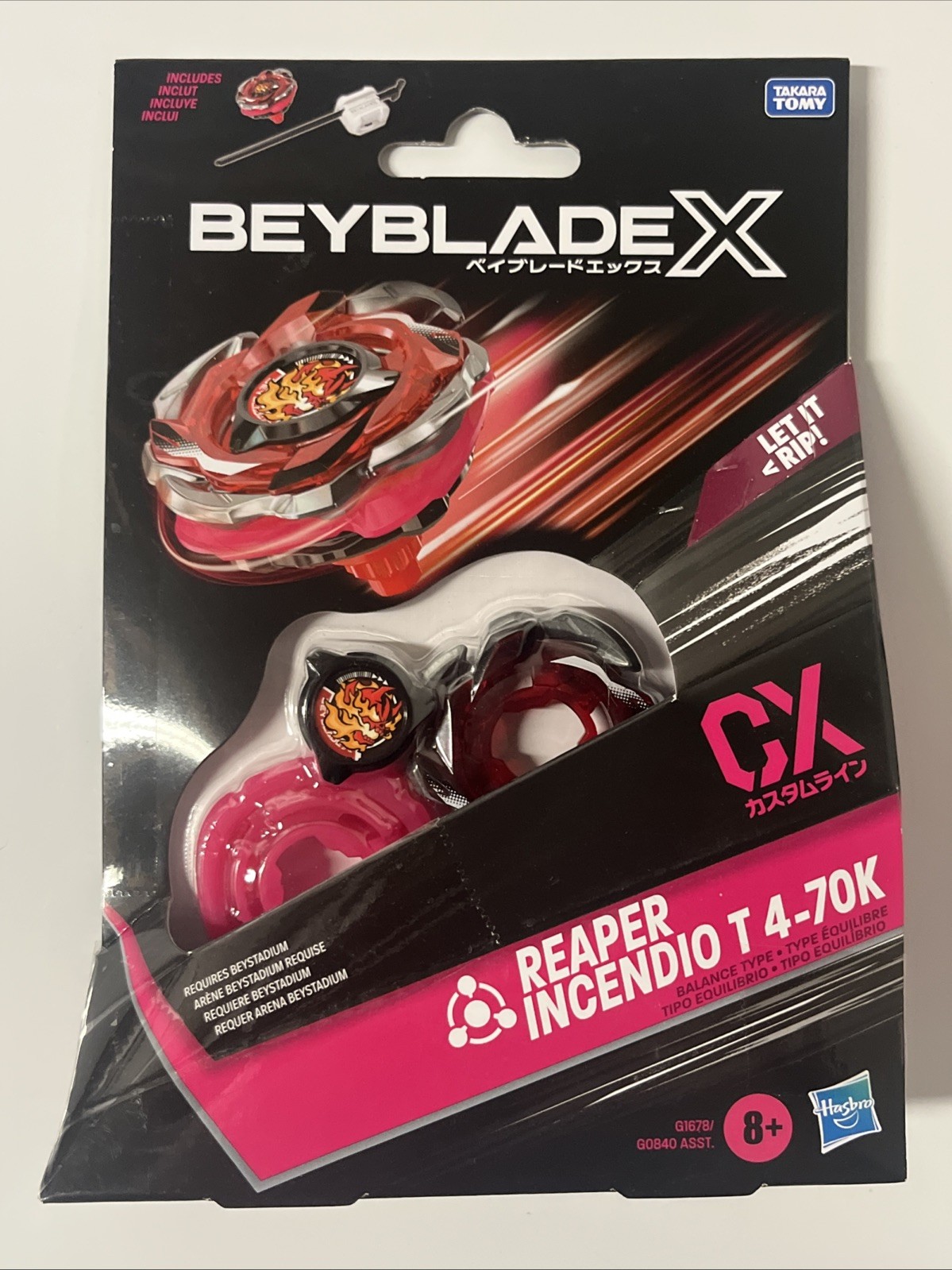 Beyblade X Reaper Incendio T 4-70K CX Starter Pack Top w/ Launcher ~NEW! (1)