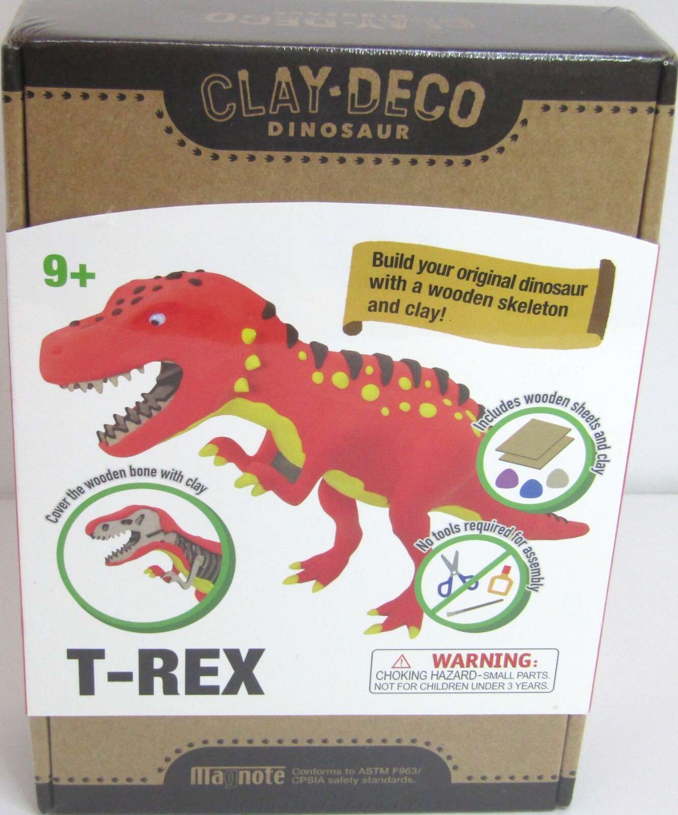 Clay-Deco Dinosaur, T-Rex, Build your own Dinosaur with Wood and Clay.