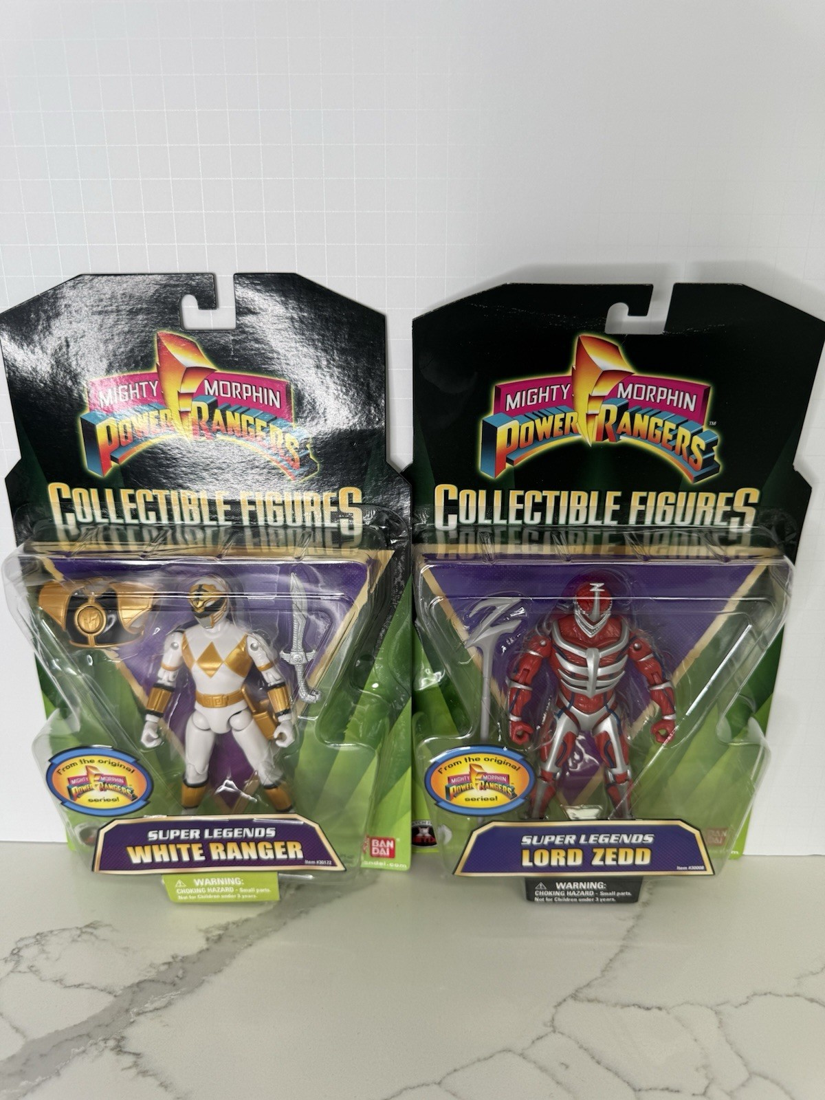 2008 Mighty Morphin Power Rangers WHITE RANGER & Lord ZEDD Super Legends Bandai